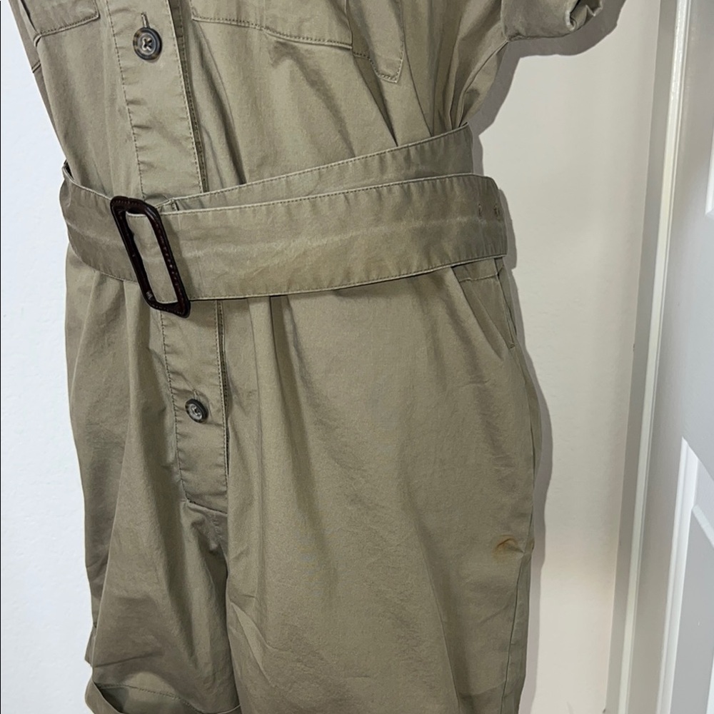 Banana Republic Chic Olive Button-Up Romper with Belt - Picture 10 of 11
